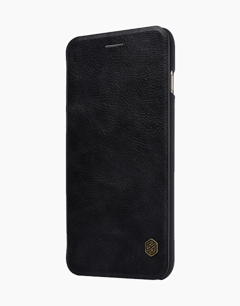 Nillkin Qin Series Slim Flip Leather Wallet Cover Built-in Credit Card Slots For iPhone 7P | 8P - Black