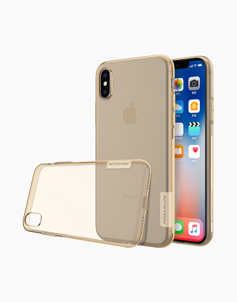 Nillkin Nature Series Clear Soft TPU Cover Ultra Thin For iPhone X - Gold
