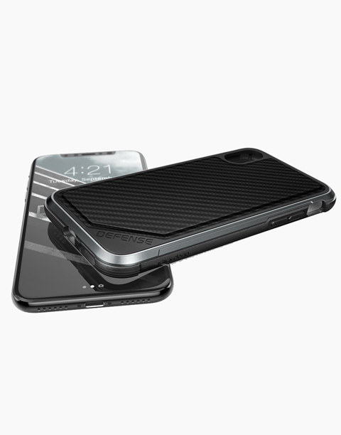 Defense Lux Carbon By X-Doria For iPhone Xs | X Anti Shocks Case Up To 3M Black