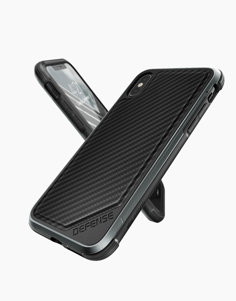 Defense Lux Carbon By X-Doria For iPhone Xs | X Anti Shocks Case Up To 3M Black