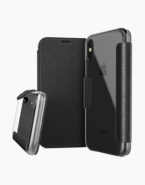 Engage Folio By Xdoria iPhone X Leather Wallet Case with a magnetic latch – Black