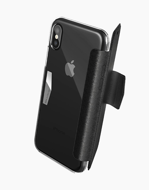 Engage Folio By Xdoria iPhone X Leather Wallet Case with a magnetic latch – Black