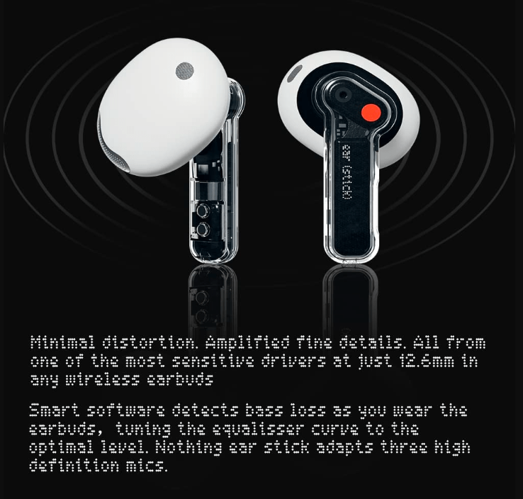 Nothing Ear (Stick) Wireless Earbuds- سماعة ب3 مايك - لون ابيض