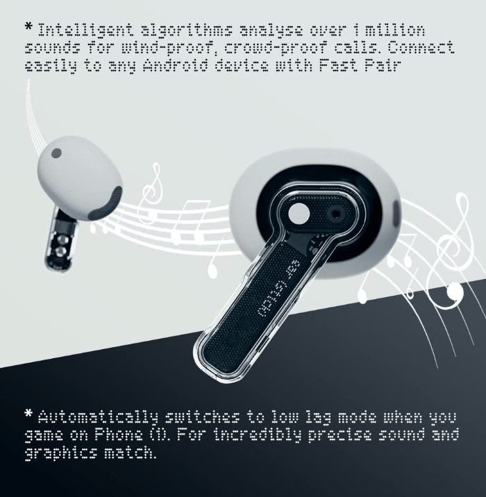 Nothing Ear (Stick) Wireless Earbuds- سماعة ب3 مايك - لون ابيض