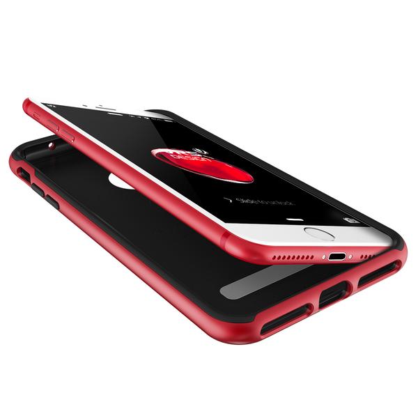 Smartkoshk High Pro Shield Series anti-shock case in red for iPhone 7 Plus, featuring a rugged design and protective bumpers.