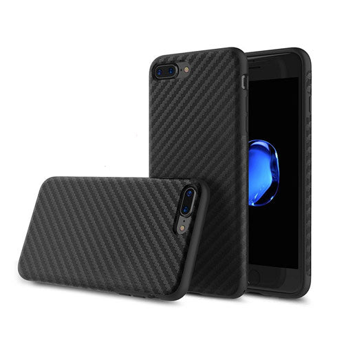 Origin Carbon Fiber By Rock With Bulit-in Magnetic Metal Plate for iPhone 7P | 8P - Black