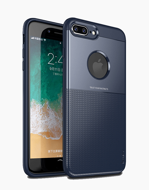Blue iPaky Slim Anti-shock Case for iPhone 7P|8P, showcasing a sleek design and durable protection features.