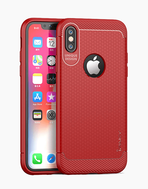 Simple Series By iPaky Slim Anti-shock Case For iPhone X – Red