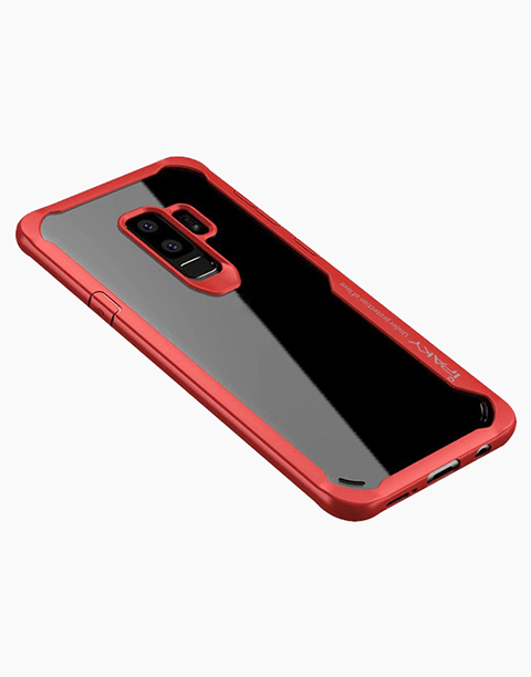 Bumper TPU By iPaky Transparent Protective Case For Galaxy S9 – Red