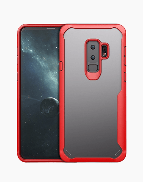 Bumper TPU By iPaky Transparent Protective Case For Galaxy S9 – Red