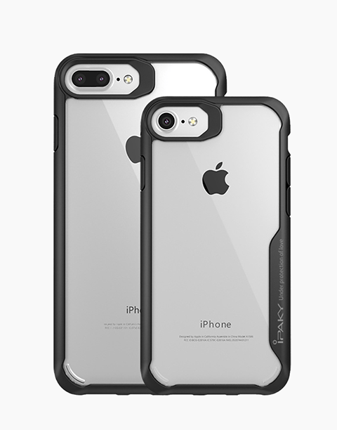 Bumper TPU By iPaky Transparent Protective Case For iPhone 6 | 7 | 8 - Black