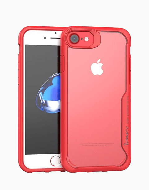 Bumper TPU By iPaky Transparent Protective Case For iPhone 6 | 7 | 8 – Red