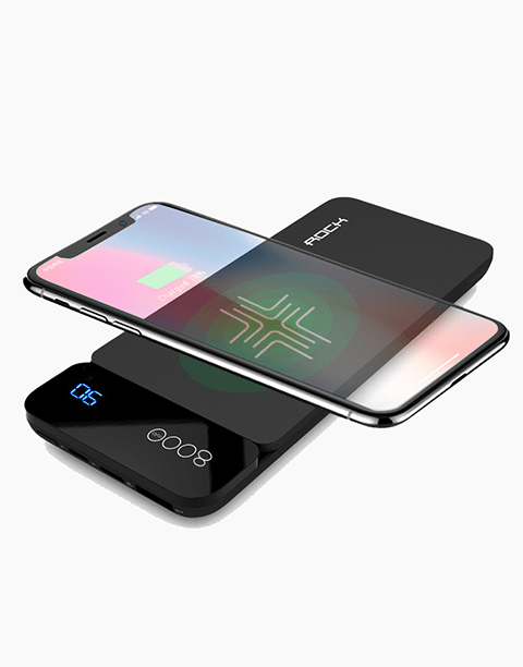 ROCK QI Wireless Charger Power Bank 8000mah with Digital Display